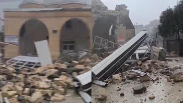 Şanlıurfa’da Fırtına Cami Ve Minareyi Yıktı
