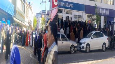 Şanlıurfa’da Halkbank Önündeki Kuyruklar Tepki Çekti