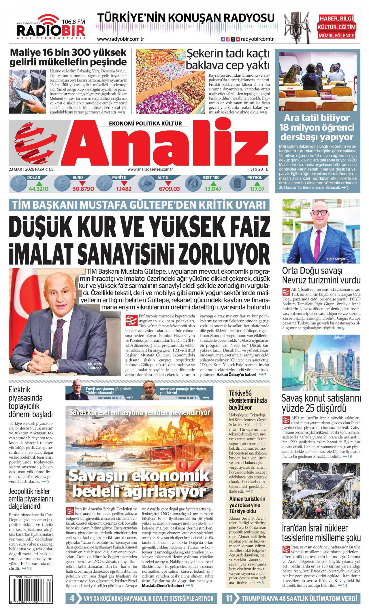 Analiz Gazete Manşeti