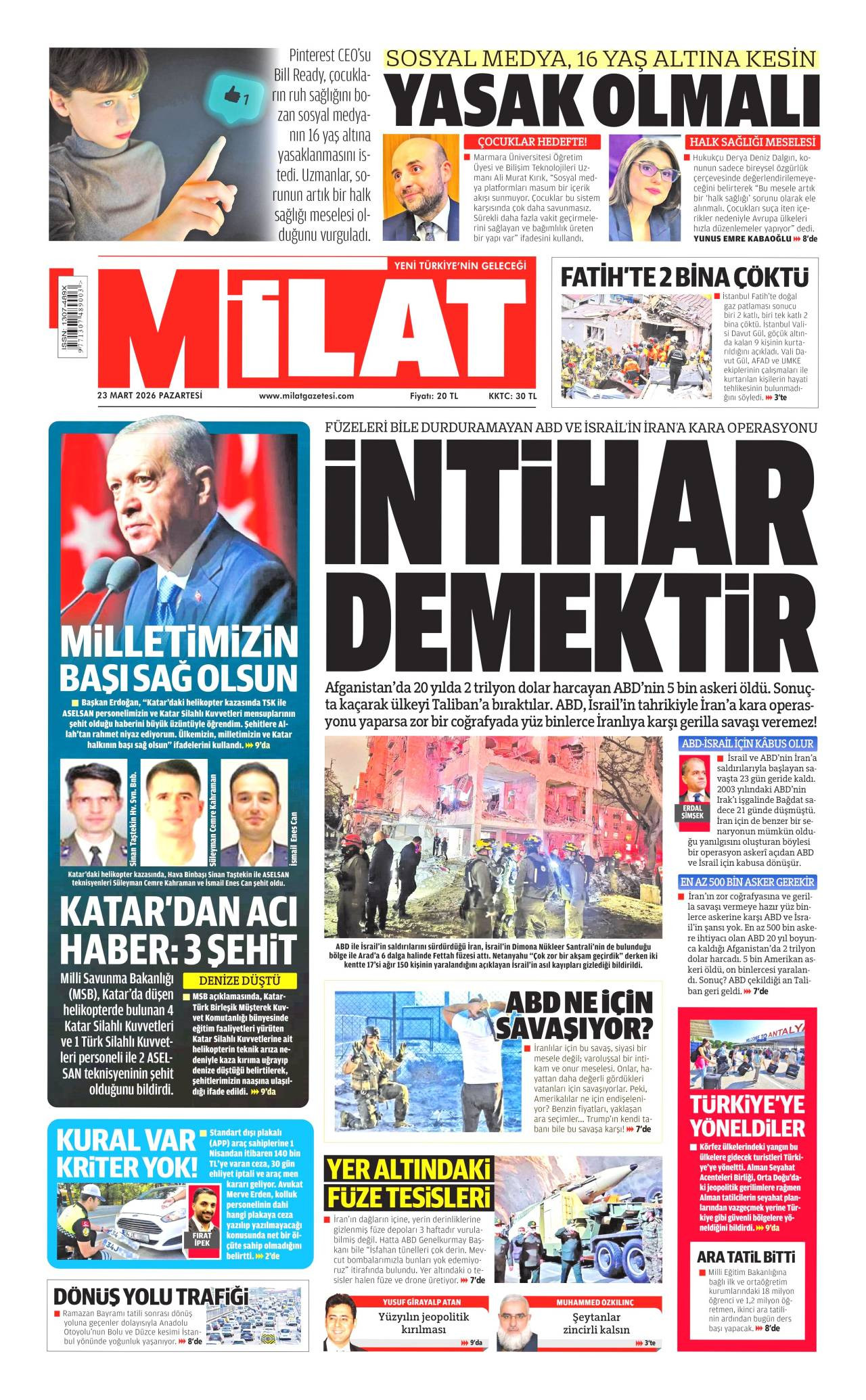 Milat Gazete Manşeti