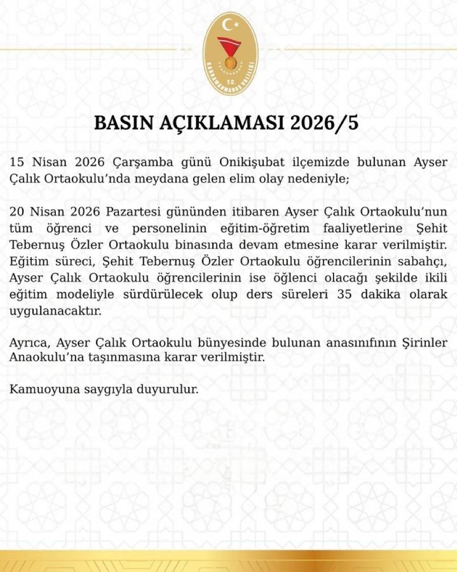 Okulda Yaşanan Olay Sonrası Eğitim Modeli Değişti