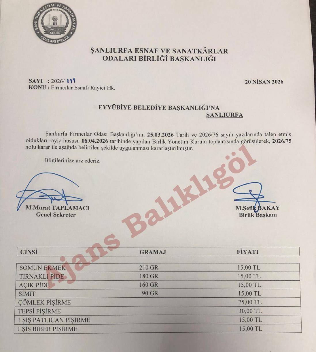 Şanlıurfa'da Ekmeğe Zam Geldi!