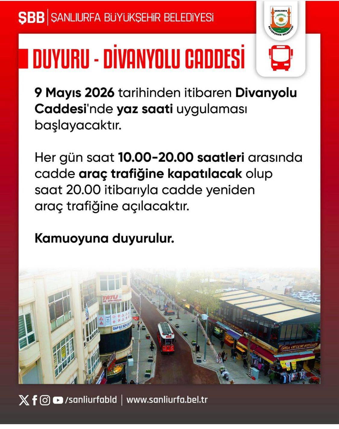 Urfa’da Divanyolu Caddesi İçin Yeni Karar!